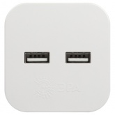 Разветвитель ЭРА SP-2-USB-W на 2 розетки 220V+2xUSB 2400mA без заземления 10А белый