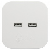 Разветвитель ЭРА SP-4-USB-W на 4 розетки 220В+2xUSB 2400мА без заземления 10А белый