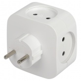 Разветвитель ЭРА SP-4-USB-W на 4 розетки 220В+2xUSB 2400мА без заземления 10А белый