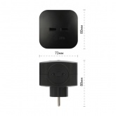 Разветвитель ЭРА SP-4-USB-B на 4 розетки 220V+2xUSB 2400mA без заземления 10А черный