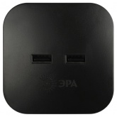 Разветвитель ЭРА SP-4-USB-B на 4 розетки 220V+2xUSB 2400mA без заземления 10А черный