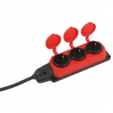 Удлинитель силовой ЭРА UK-3e-3x1,5-30m-IP44(KG) 3х2Р+Е каучук 30м КГ 3х1,5мм2 IP44 красный