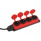 Удлинитель силовой ЭРА UK-4e-3x1,5-10m-IP44(KG) 4х2Р+Е каучук 10м КГ 3х1,5мм2 IP44 красный