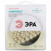 Светодиодная лента ЭРА 2835kit-4,8-60-12-IP20-2700-5m 4,8W/m 2700K 12V с драйвером и коннекторами