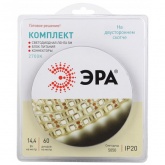 Светодиодная лента ЭРА 5050kit-14,4-60-12-IP20-2700-5m 14,4W/m 2700K 12V с драйвером и коннекторами