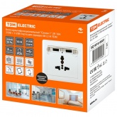 Блок мультифункциональный TDM Сенеж 1 2П 10А 250В + 2 USB-порта для зарядки 5В 2,1А белый