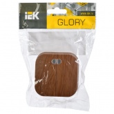 Накладной выключатель 2-клавишный ИЭК GLORY с подсветкой 10А ВС20-2-1-ХД дуб