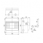 Бокс пластиковый накладной с прозрачной крышкой ИЭК KREPTA 3 КМПн 2/6 6 модуля сосна