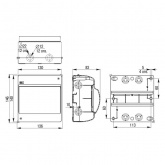 Бокс пластиковый накладной с прозрачной крышкой ИЭК KREPTA 3 КМПн 2/6 6 модуля сосна