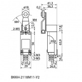 Концевой выключатель компактный TDM ВККН-2118М11-У2 роликовый рычаг 5А 1з+1р IP65