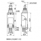 Концевой выключатель компактный TDM ВККН 2102М11 роликовый толкатель 5А 1з+1р IP65