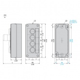 Корпус кнопочного поста Schneider Electric XALD04 на 4 отверстия