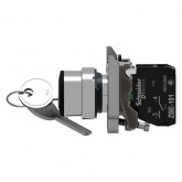 Переключатель Schneider Electric XB4BG21 на 3 положения с возвратом, с ключем