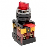 Переключатель Generica ANCLR-22-3 на 3 фикс.положения красный неон/240В I-0-II 1з+1р