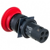 Кнопка аварийной остановки Schneider Electric XB7ES545P с возвратом поворотом 22мм красная