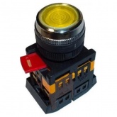Кнопка Generica ABLFS-22 желтый d22мм неон/240В 1НО+1НЗ