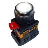 Кнопка Generica ABLFS-22 белый d22мм неон/240В 1НО+1НЗ