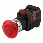 Кнопка Generica AEAL22 Грибок с фиксацией красный d22мм 240В 1НО+1НЗ