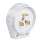 Вилка TDM ВШ 32А 250В 2Р+РЕ круглая белая