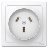 Розетка силовая скрытой установки SE Blanca 2Р+N 32А 250В белая