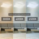 Светильник потолочный светодиодный ЭРА GEO SPB-6 GEO 6 RC 75 с пультом ДУ, 75Вт 3400-5500К