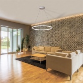 Подвесной светодиодный светильник Feron AL5808 60W 4000K IP20, белый D1200x500mm