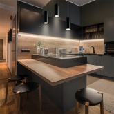 Подвесной светодиодный светильник Feron HL530 15W 4000K 1350Lm 35° черный, на подвесе D80xH200mm