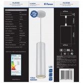 Подвесной светодиодный светильник Feron HL530 15W 4000K 35° 1350Lm белый на подвесе D80xH200