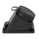 Розетка настенная с заглушкой наклонная каучук TDM 3Р+РЕ 32А 380В IP44 черная