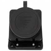 Розетка настенная с заглушкой наклонная каучук TDM 3Р+РЕ 32А 380В IP44 черная