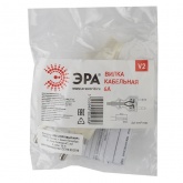 Вилка без заземления ЭРА V2 2P 6А прямая белая