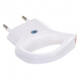 Вилка без заземления ЭРА V1 2P 6А угловая с кольцом белая