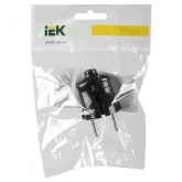 Вилка без заземления ИЭК ВПп20-02-Ст 2P 6А прямая черная