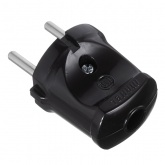 Вилка без заземления Makel 2P 6А прямая черная