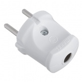 Вилка без заземления Makel 2P 6А прямая белая