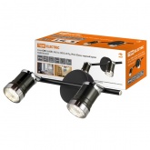 Спот TDM СНС 2х50Вт, GU10, 230 В, 50 Гц, IP44, Юкка, черный/хром