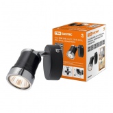 Спот TDM СНС 50 Вт, GU10, 230В, 50 Гц, IP44, Юкка, черный/хром