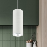 Светильник подвесной ЭРА PL12 GX53 WH/SL под лампу GX53, алюминий, цвет белый+серебро