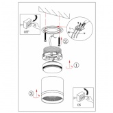 Светильник накладной потолочный ЭРА OL9 под лампу GX53 алюминий, черный+белый (5056396217824)