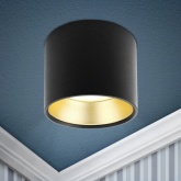 Светильник накладной потолочный ЭРА OL8 под лампу GX53 BK/GD алюминий, черный+золото