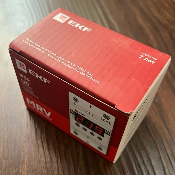 Реле контроля напряжения&nbsp;в однофазной сети&nbsp;ЭКФ PROxima, коммутируемый ток 63 Ампера