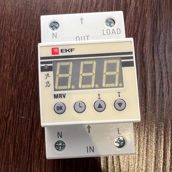 Реле контроля напряжения&nbsp;в однофазной сети&nbsp;ЭКФ PROxima, коммутируемый ток 63 Ампера
