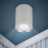 Светильник накладной потолочный ЭРА OL1 под лампу GU10 SL/CH D80x100мм серебро/хром (016622)