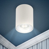 Светильник накладной потолочный ЭРА OL1 под лампу GU10 WH D80x100мм белый (016608)