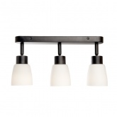 Светильник настенно-потолочный Feron ML243 под лампу 3хE27, черный корпус сталь, рассеиватель стекло