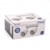 Светильник настенно-потолочный Feron ML242 под лампу 2хE27, белый, корпус сталь, рассеиватель стекло