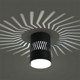 Светильник потолочный Feron HL352 GX53 230V с LED подсветкой 1W 4000K черный IP20 корпус металл