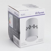 Светильник потолочный Feron HL351 12W, 230V, GX53 с LED подсветкой 1W 4000K белый IP20 корпус металл