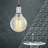 Светильник подвесной ЭРА PL13 E27 - 5 CH, цоколь Е27, провод 1 м, цвет хром