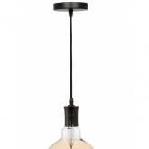 Светильник подвесной ЭРА PL13 E27 - 2 PB, цоколь Е27, провод 1 м, цвет жемчужно-черный